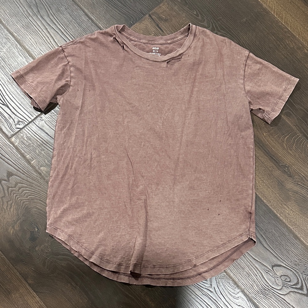 Casual Mauve Short Sleeve Tee